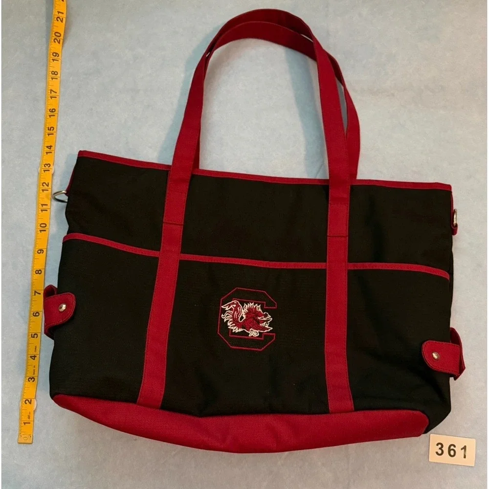 South Carolina Gamecocks Nylon Tote, Large Bag With Zipper - Pre Owned EXCELLENT